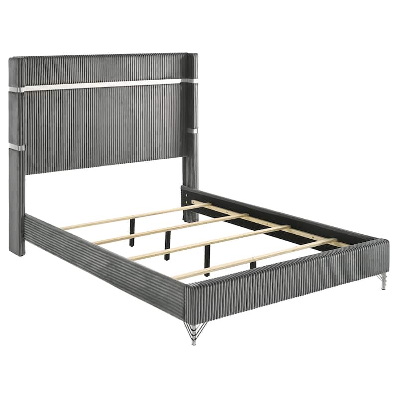 Lucia 61-inch Upholstered Eastern King Wingback Bed
