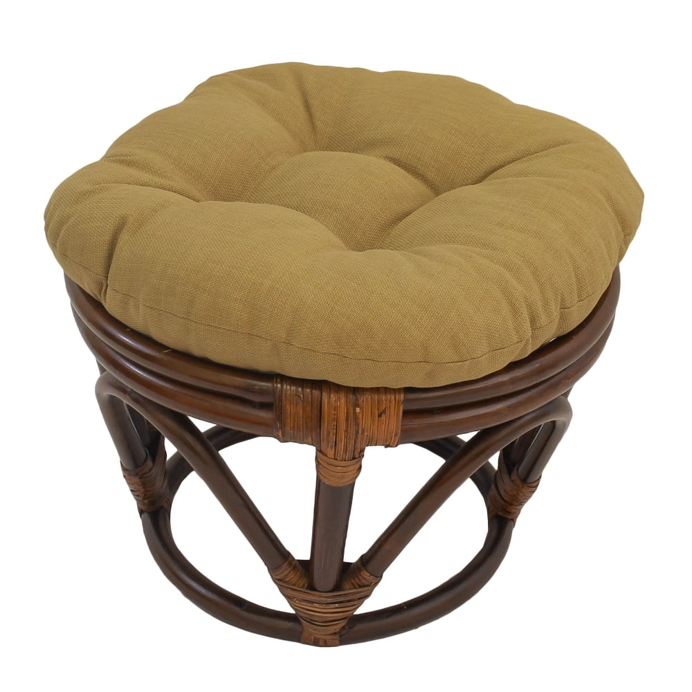 Bali 18-inch Footstool with Solid Outdoor Cushion