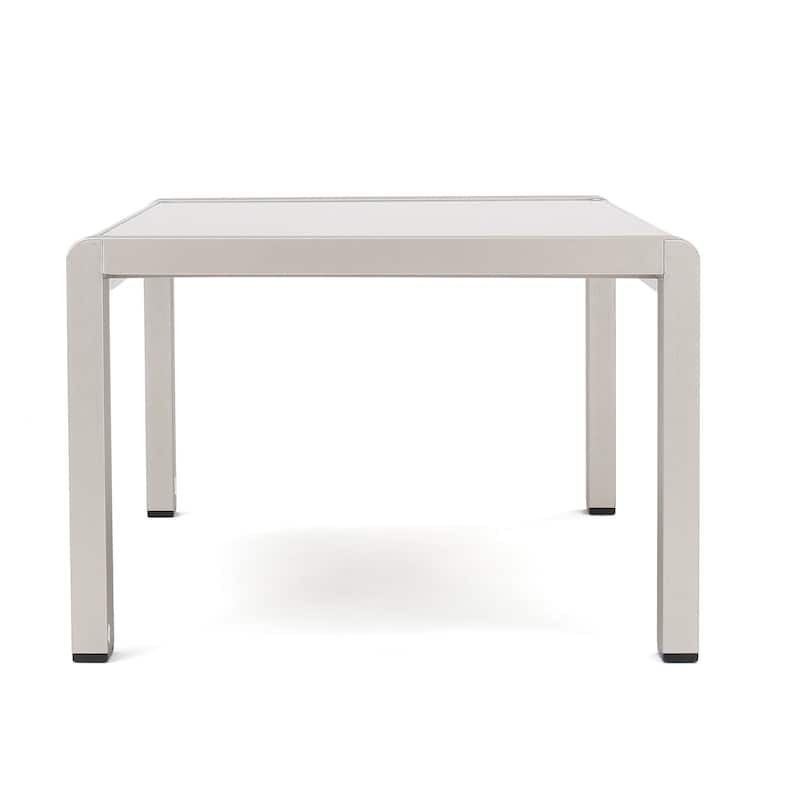 Cape Coral Outdoor 5 Seater Aluminum Sofa Chat Set with 2 Side Tables by Christopher Knight Home