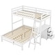 preview thumbnail 10 of 10, White L-shaped Twin over Full with 3 Drawers Desk Convertible to 2 Bed