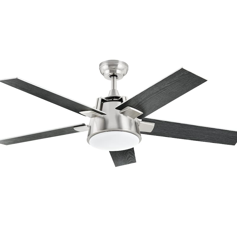 Moasis 52 inch 3-Color LED Ceiling Fan Light with 5 Wooden Blades and Remote - 52"