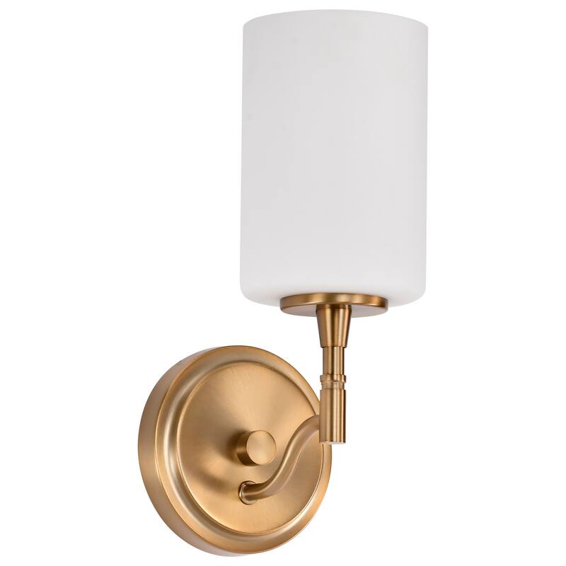 Liam 1 Light Vanity Burnished Brass White Opal Glass - Burnished Brass - Burnished Brass