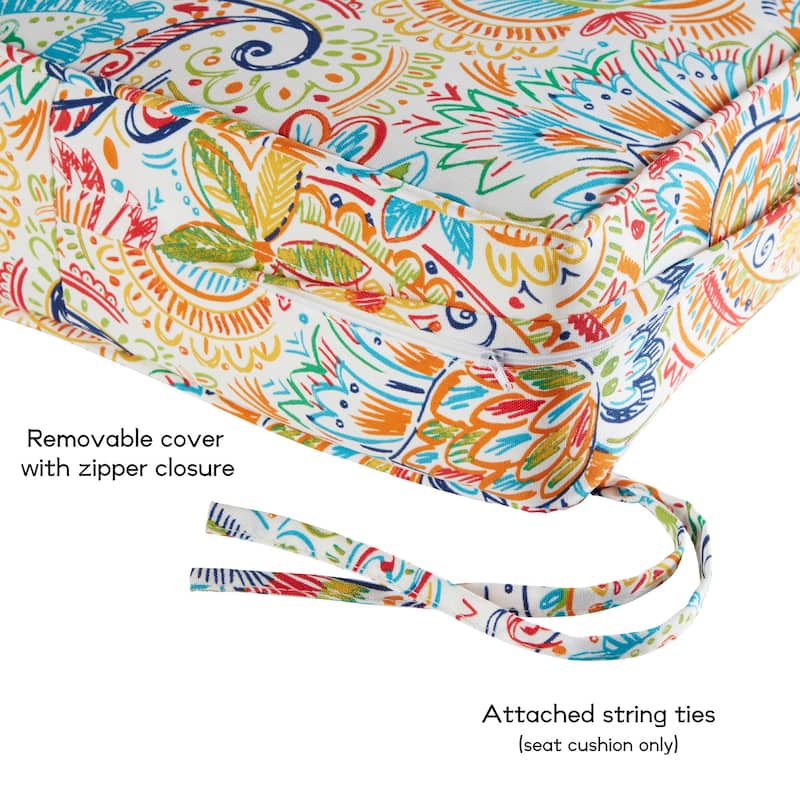 Outdoor 2-Piece Reversible Deep Seat Cushion Set (Cushions Only)