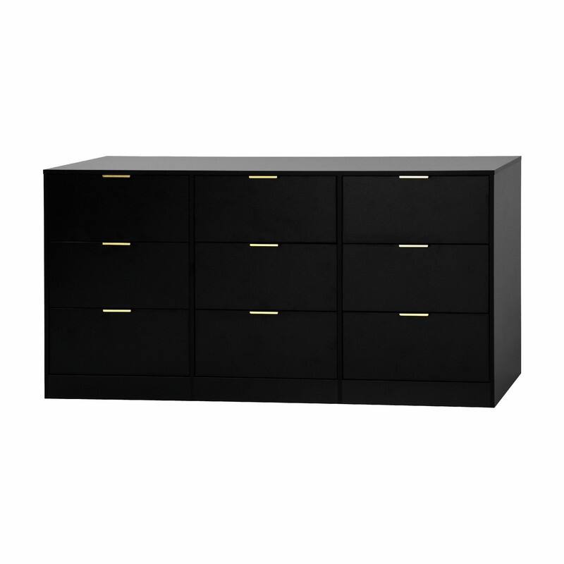 9-Drawer Modern Dresser with Handle-Free Design, Wood Storage Chest for Bedroom or Entryway