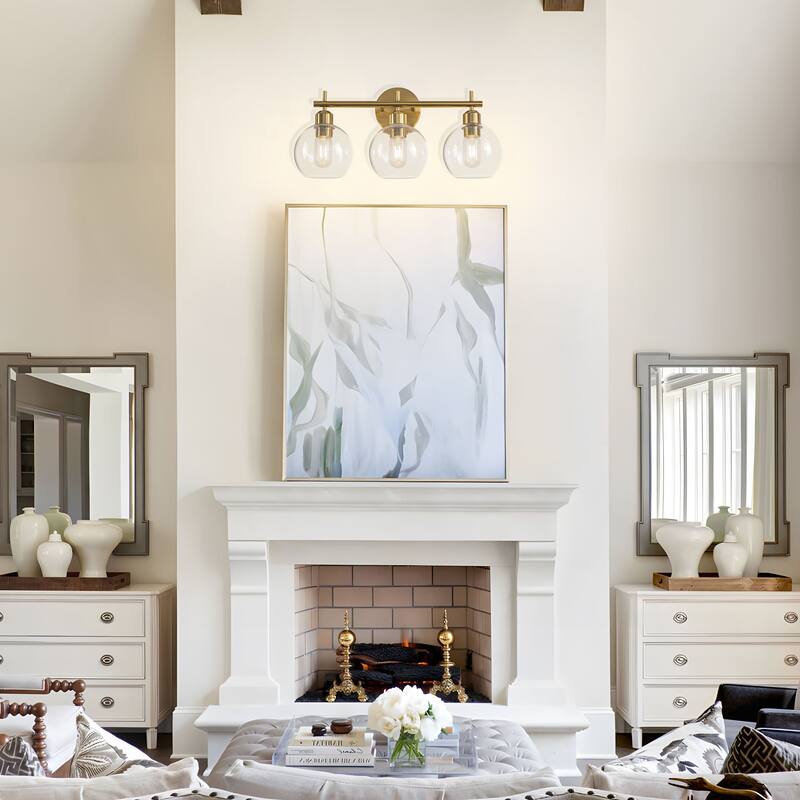 Starsky Modern 3-Light Dimmable Vanity Light with Seeded Glass Globes