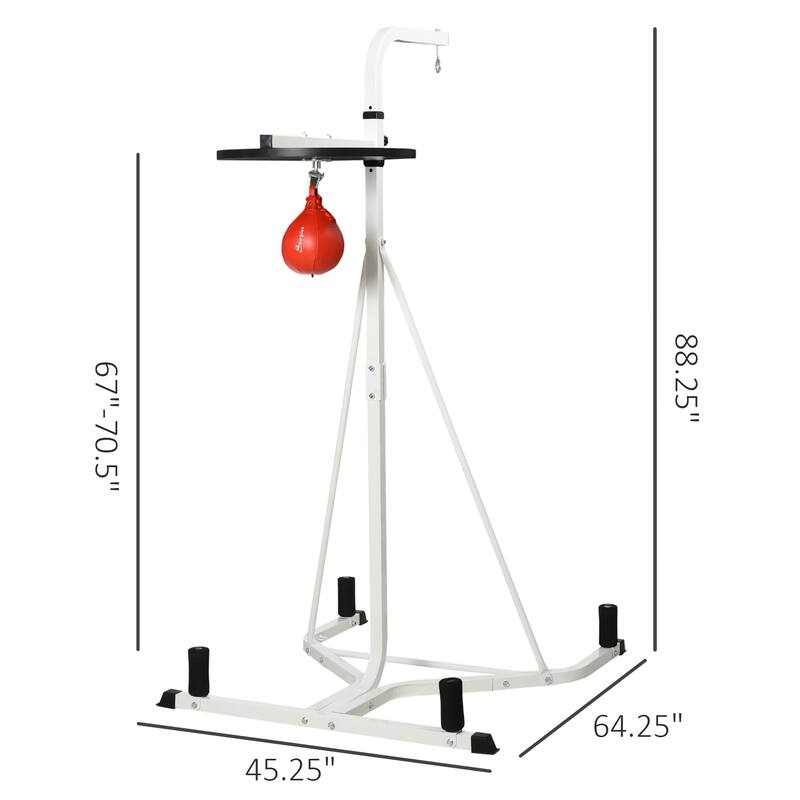 Soozier Free-Standing Speed Bag Platform Punch Bag Station Boxing Stand Heavy Duty Frame White