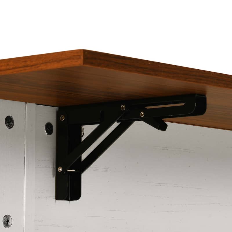 Moasis 3 PCS Kitchen Island Set with 2 Bar Stools,Moible Table with Drop Leaf & Power Outlet
