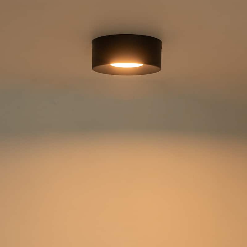 Modern 1-Light Round LED Outdoor/Indoor Ceiling Light with 3000K Warm White for Hallway / Corridor - W5" x H2"