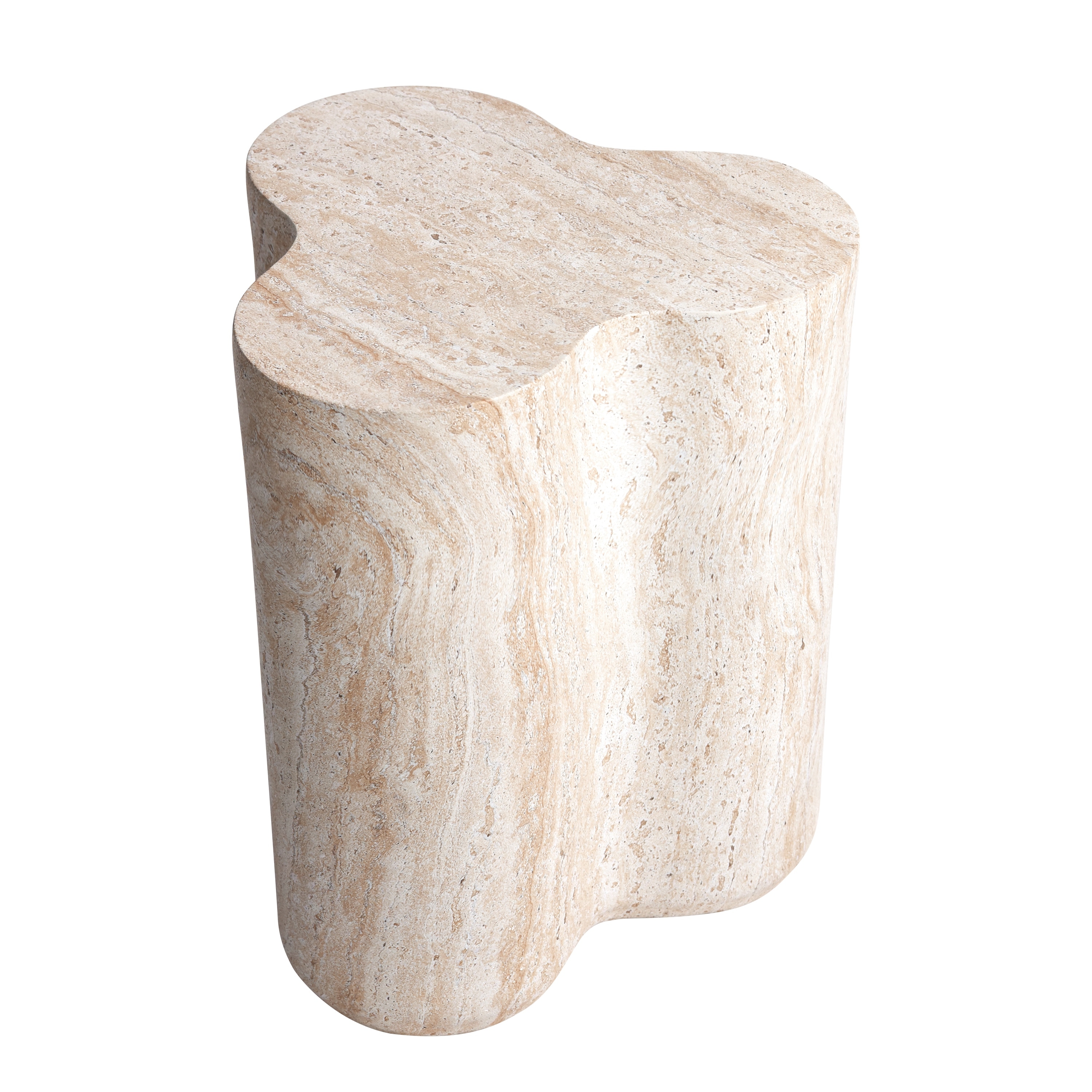 【返品送料無料】 Clover Travertine Stone Finish Italian Design MgO Side トップス