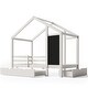 preview thumbnail 6 of 8, Twin Size House-shaped Platform Bed with Blackboard abd 2 Storage Drawers