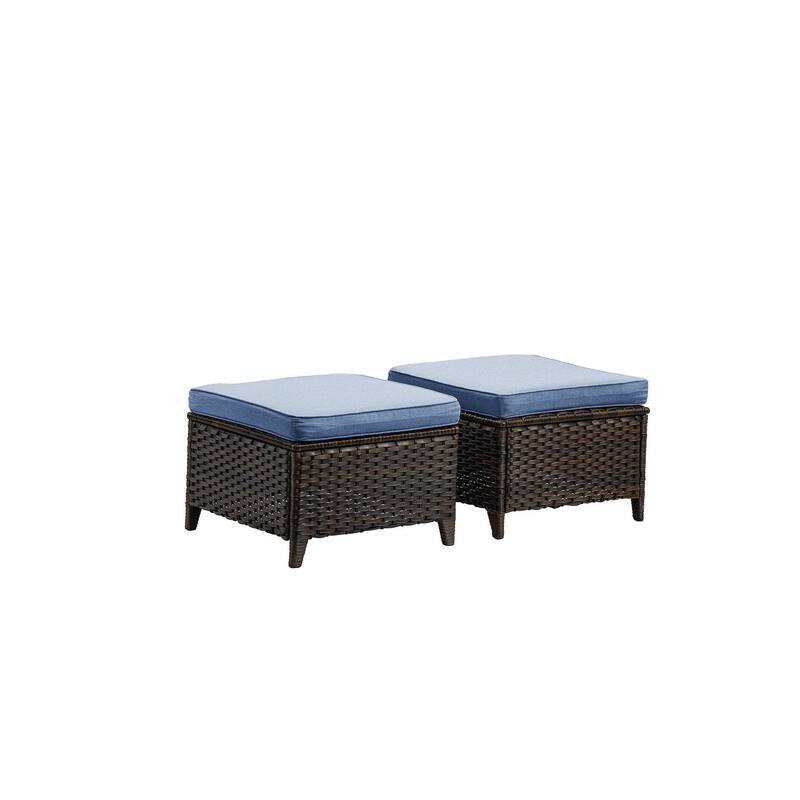 Gymojoy 2 Piece Outdoor Ottoman Wicker Patio Ottomans