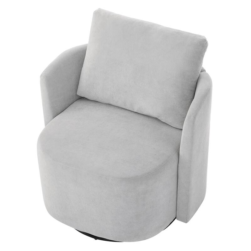 Swivel Chair for Living Room, 29.9" Accent Armchair with Removable Backrest Upholstered Swivel Sofa Chair for Office