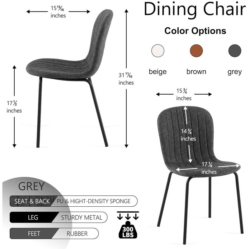 Howtai Upholstered Dining Chairs,Vintage PU Leather Accent Side Chairs