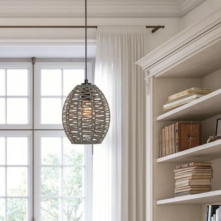 Grey rattan pendant light hot sale