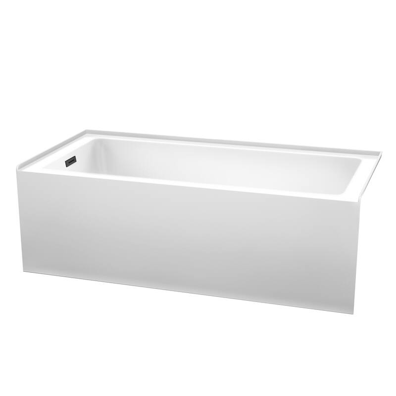 Wyndham Collection WCBTW16632L Grayley 66" Three Wall Alcove Acrylic - White / Matte Black Trim