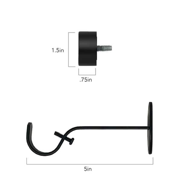 dimension image slide 0 of 5, Elrene Serena Adjustable Window Curtain Rod and Cap Shaped Finial