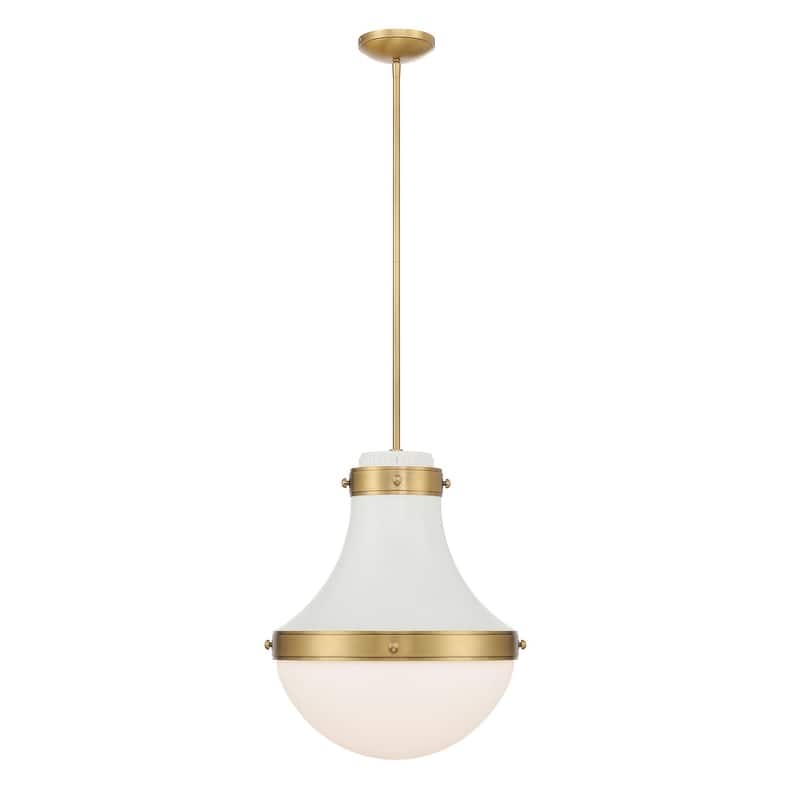 Minka Lavery 3934 Purelight 17" Wide Pendant with Etched Opal Glass