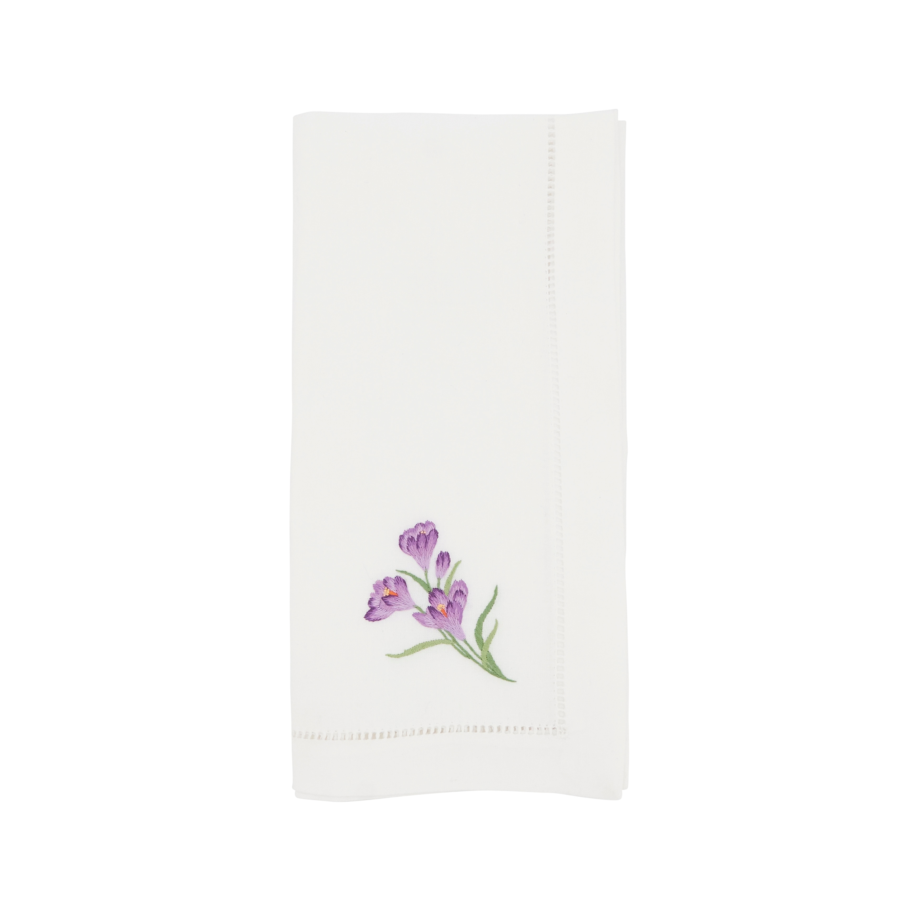 Embroidered Crocus Blossom Napkin (Set of 6) - 20"x20"
