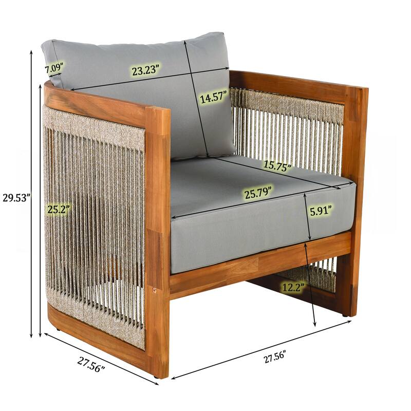 Premium Acacia Wood Outdoor Club Chair