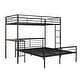 preview thumbnail 7 of 22, Twin Over Full Metal Bunk Bed with Desk and Ladder