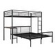 preview thumbnail 39 of 58, Twin over Full Size Metal Bunk Bed with Desk, Ladder and Quality Slats for Bedroom, Metallic