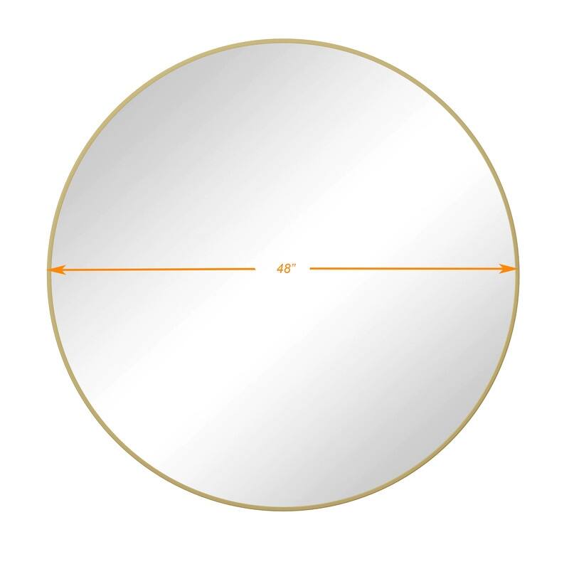 48" Metal Framed Wall Mirror Round Vanity Mirror Dressing Mirror