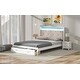 preview thumbnail 6 of 10, Queen Platform Bed with Upholstered LED Headboard & 2-Storage Drawers, Antique White