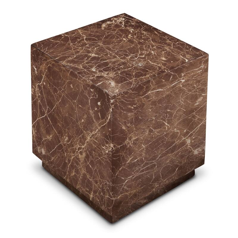 Stova Cube Concrete Side Table with Marble Finish