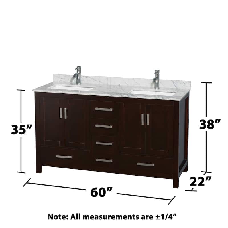 Wyndham Collection WCS141460DUNSM24 Sheffield 60" Free Standing Double