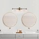 preview thumbnail 13 of 15, Modern Glam Black Gold 2/3/4 Light Bathroom Vanity Light Globe Seeded Glass Wall Sconces