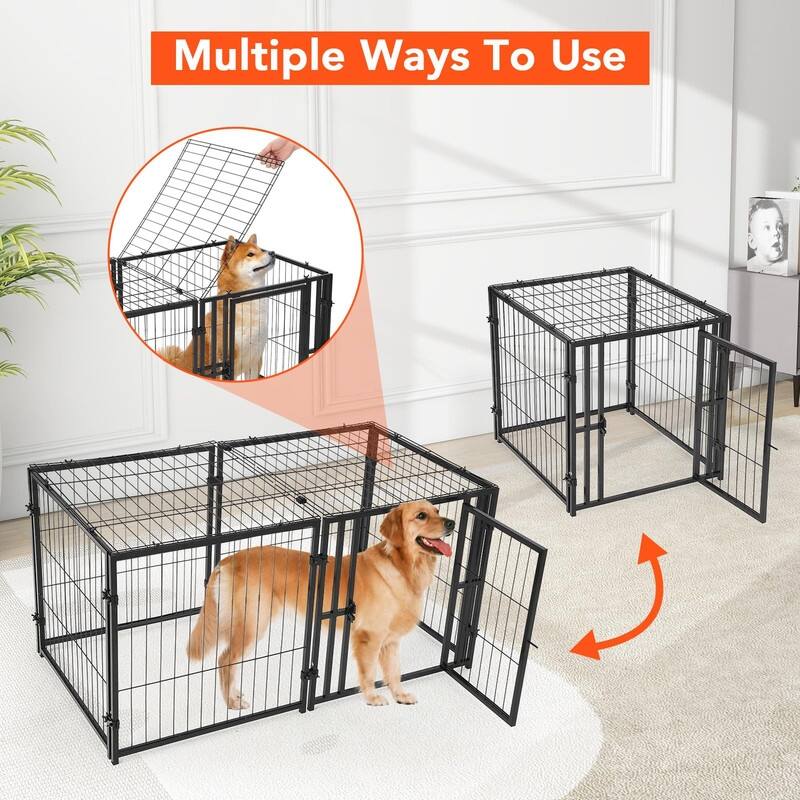 Heavy Duty Large Dog Crate 48" Dog Kennel Puppy Dog Playpen Pet Cage Pet Playpen