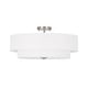 preview thumbnail 34 of 57, French Country Brass Round White Linen Drum Ceiling Light
