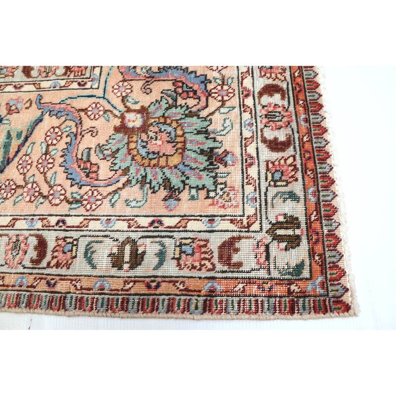 ECARPETGALLERY Hand-knotted Antalya Vintage Tan Wool Rug - 9'7 x 12'4