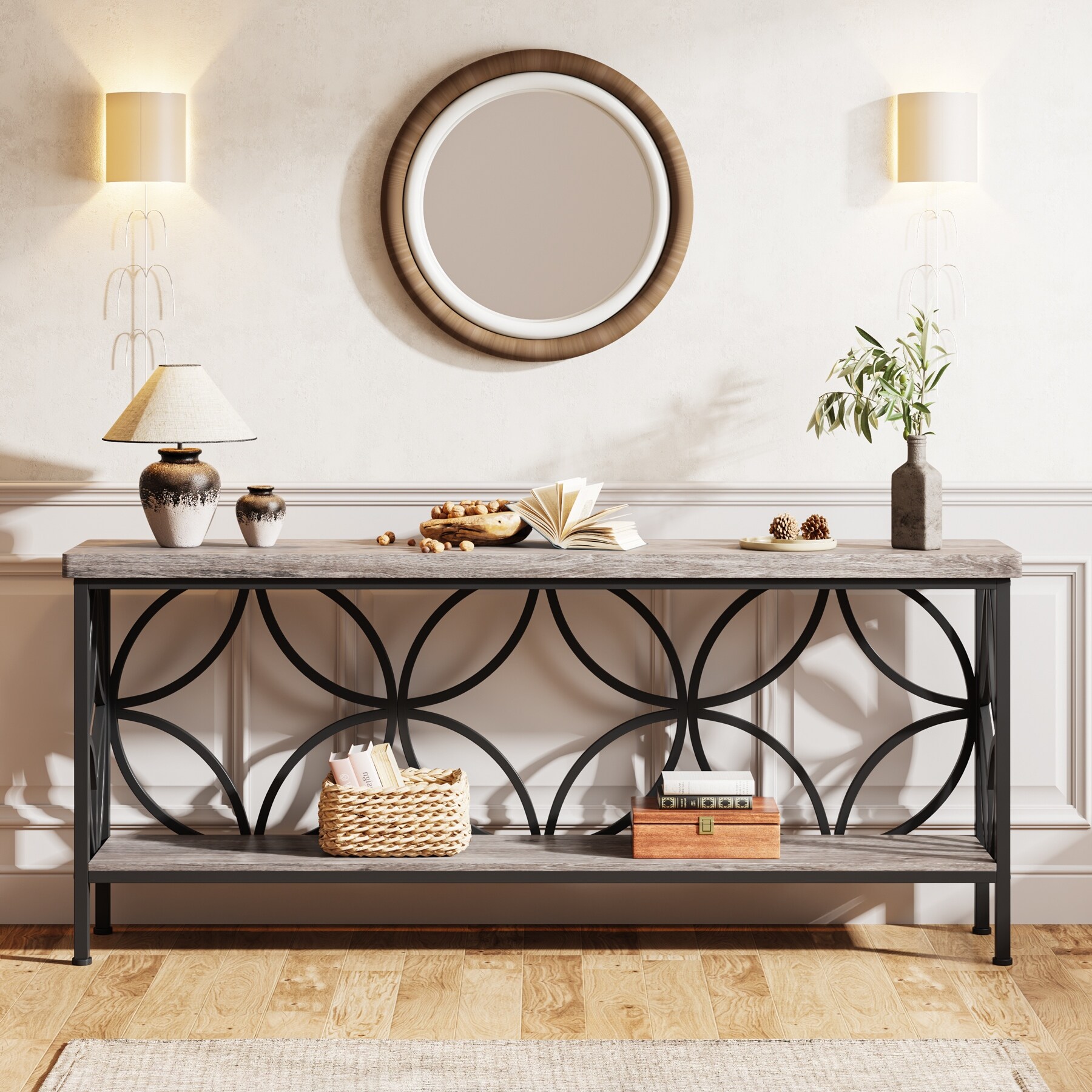 70.9-inch Narrow Console Table with Storage for Entryway
