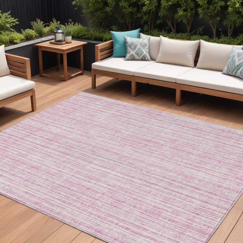 HomeRoots Striped Transitional Rectangle Outdoor Rug