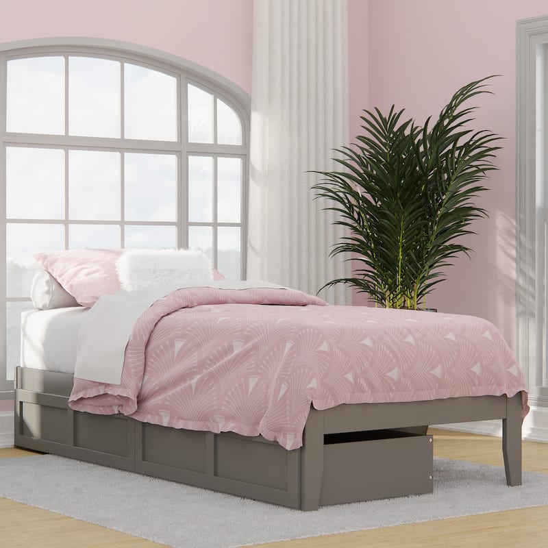 AFI Colorado Platform Bed with Storage Drawers - Grey - Twin XL