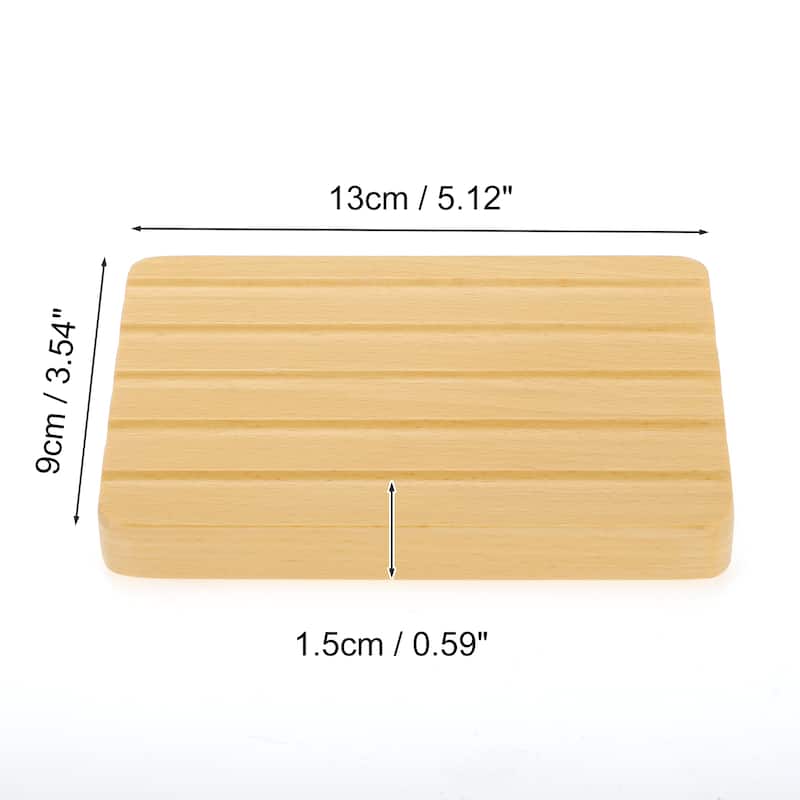 Portable Square Soap Dish for Bathroom for Kitchen 5.12"x3.54"x0.59" Brown 1 Pc