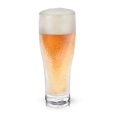Glacier Double Walled Chilling Beer Glass by Viski - Clear - 8" x 3.5"