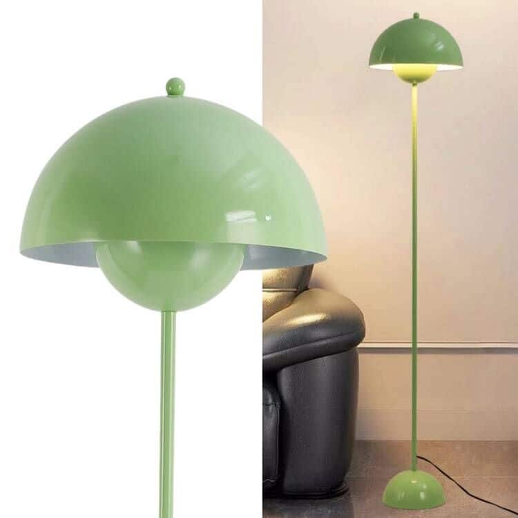 Industrial Metal Shade White/Black/Gold Floor Lamp with Foot Switch Modern Tall Standing Lamp for Living Room