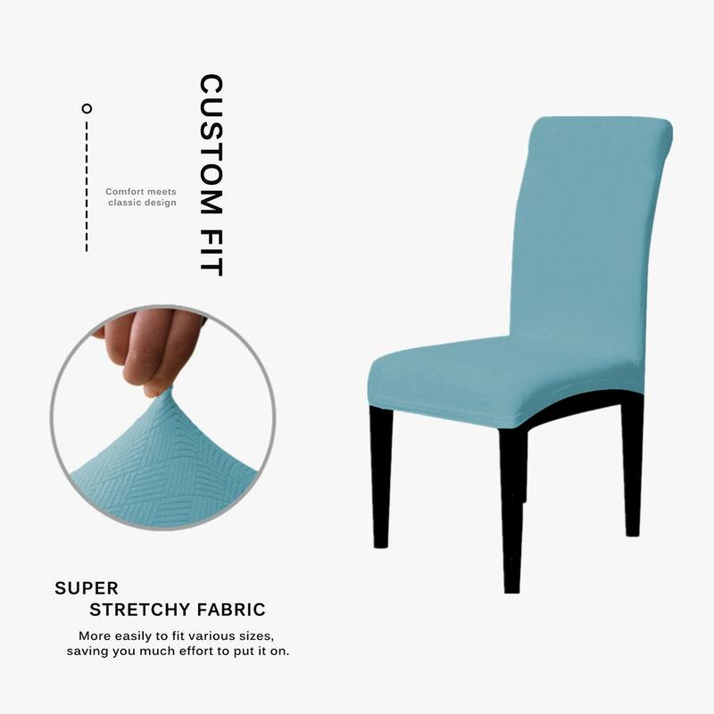 Enova Home Ultra Soft Stretch Fabric Dining Chair Slipcovers Removable Washable Furniture Protector Set of 2 - N/A