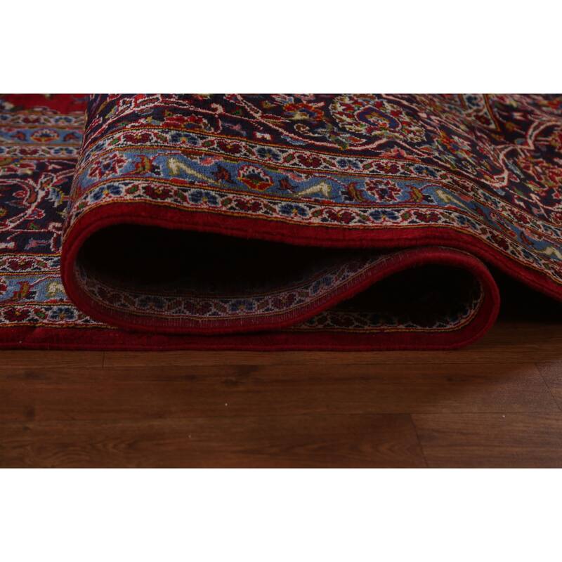 Traditional Kashan Large Persian Area Rug Hand-knotted Wool Carpet - 11'2" x 14'10"