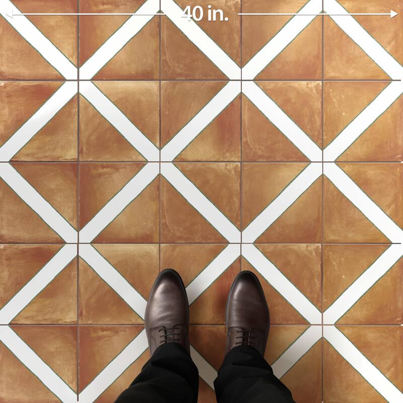 Merola Tile Sentier des Ocres Treillis Green 7-7/8" x 7-7/8" Porcelain Floor and Wall Tile