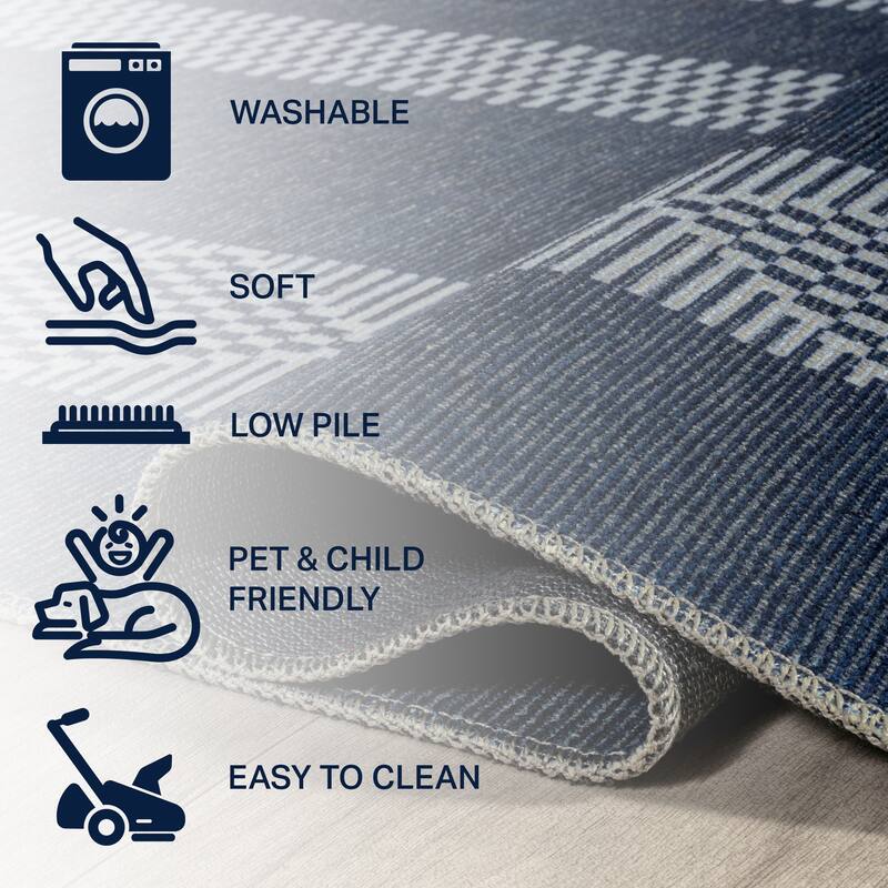 JONATHAN Y Bande Bohemian Medallion Textured Weave Machine Washable Area Rug