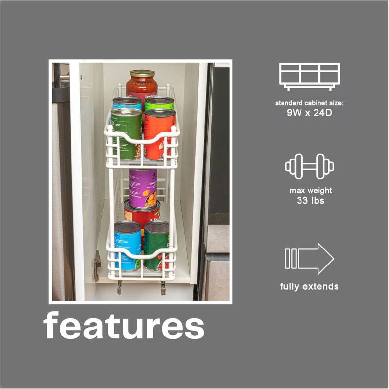 Household Essentials Narrow Two Sliding Cabinet Organizer