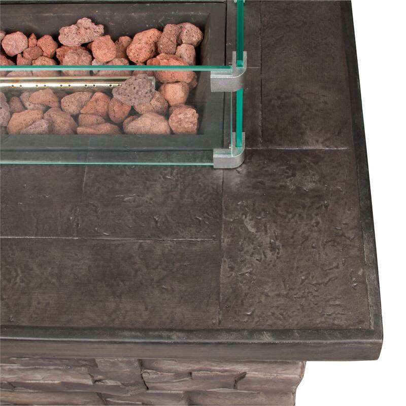 Fire & Flare Patio Firepit Tempered Glass Wind Guard 36.5" L x 10.5" D