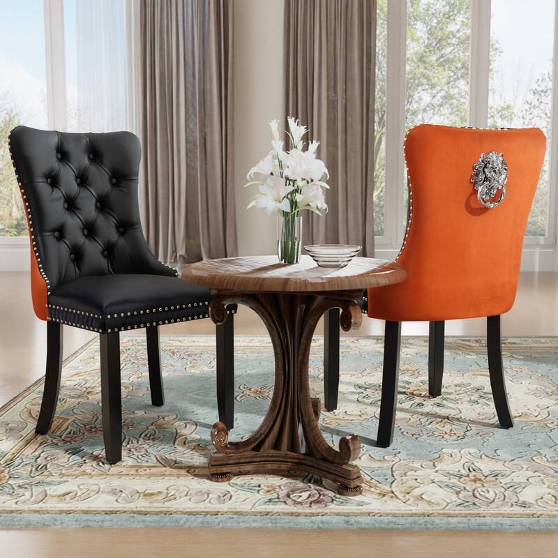 Tufted Naliheads Solid Wood Upholstered Dining Chairs Set of 8