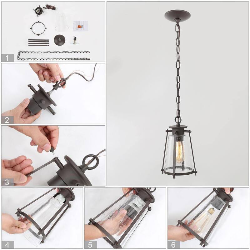 Modern 1-Light Metal Glass Adjustable Kitchen Island Pendant for Dining room