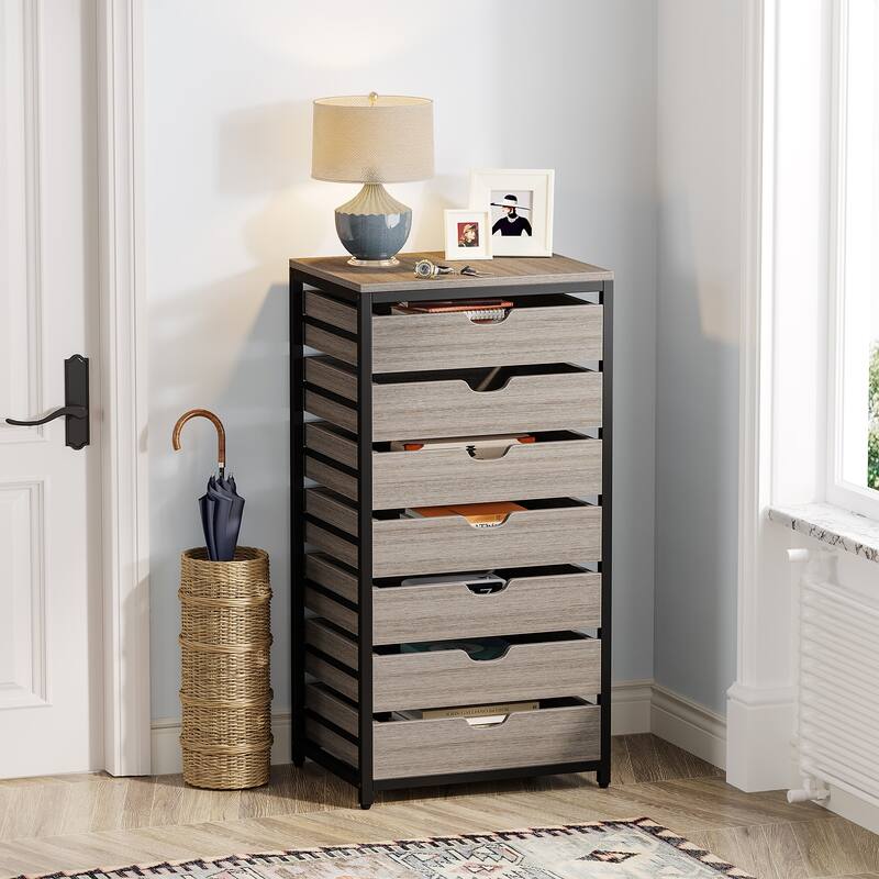 5-Drawer Chest & Wood 7 Drawer Storage Dresser Cabinet
