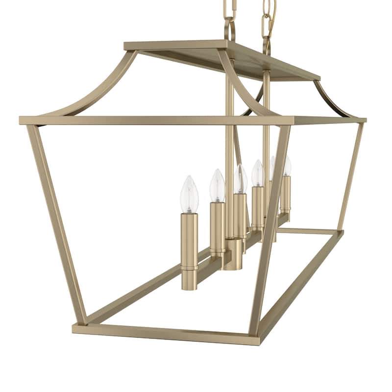 Hunter Laurel Ridge 6-Light Linear Chandelier - Kitchen Island, Dining Room - Modern Farmhouse, Candle, Industrial, Transitional