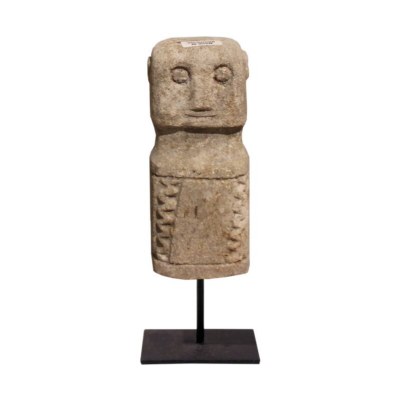 Artissance 7" H Natural Stone Antique Style Sumba Statue w/Stand, Art Figurine Sculpture, Home Decor Collectible